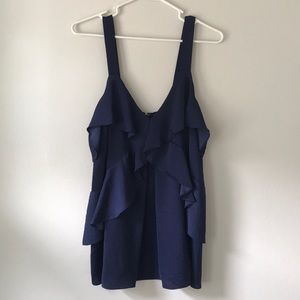 Size Large Navy Michael Kors Ruffle Tank Top
